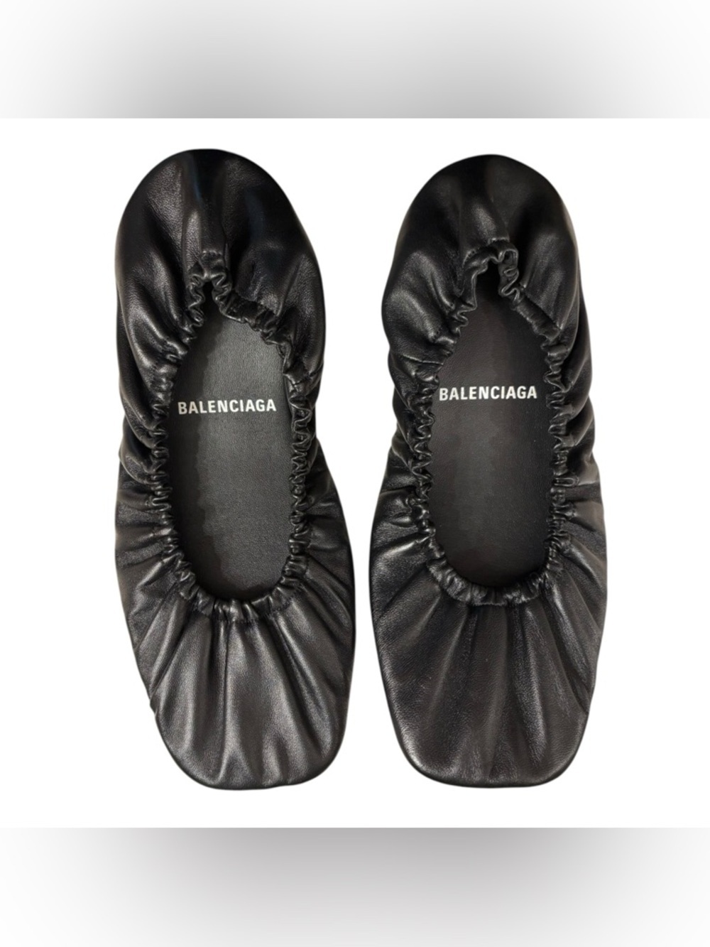 Balenciaga | Tug Ballerina Flats | Black Nappa Leather | EU 41